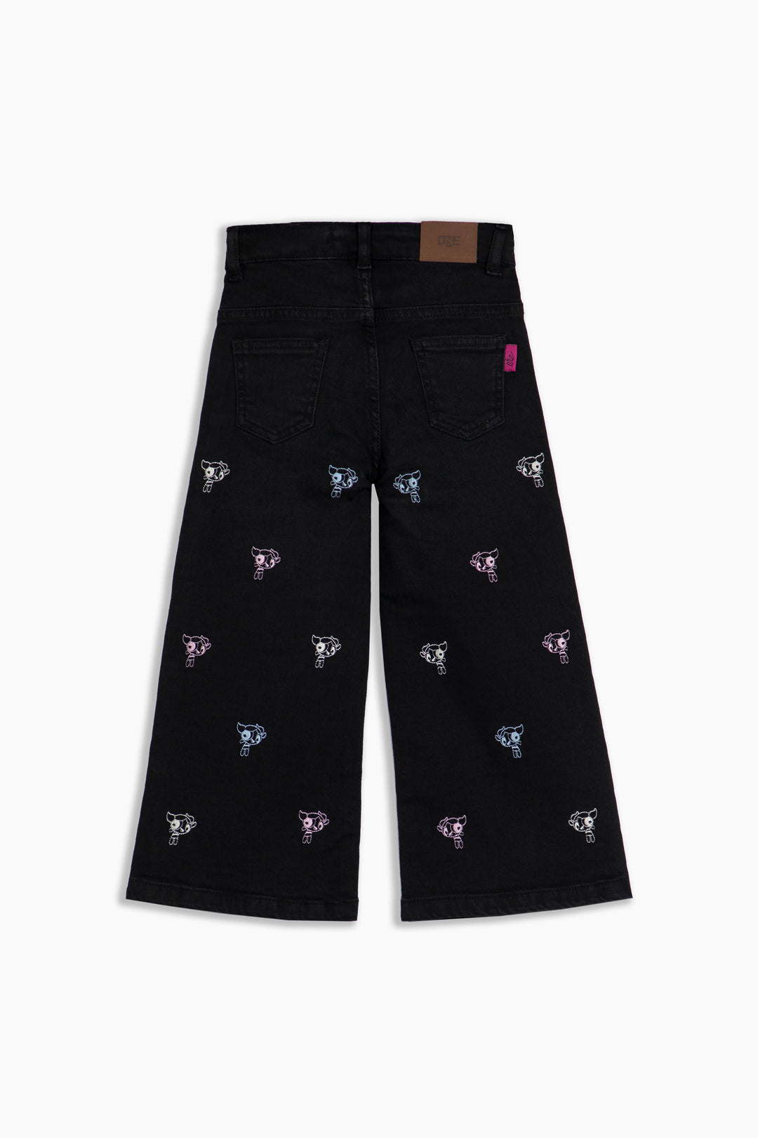 Embroidered Wide Leg Jeans
