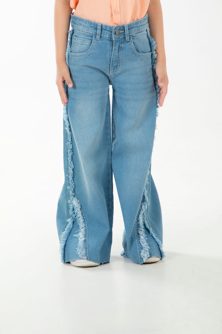 Frayed culotte Jeans