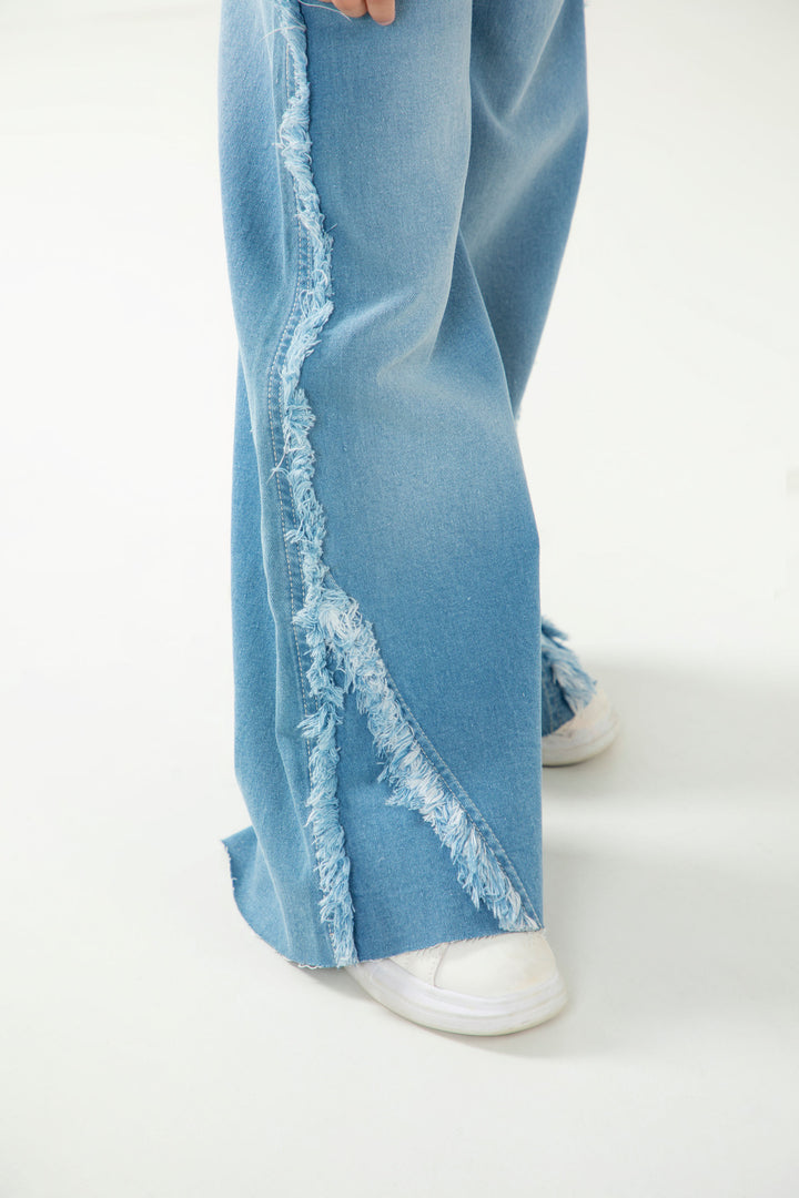 Frayed culotte Jeans