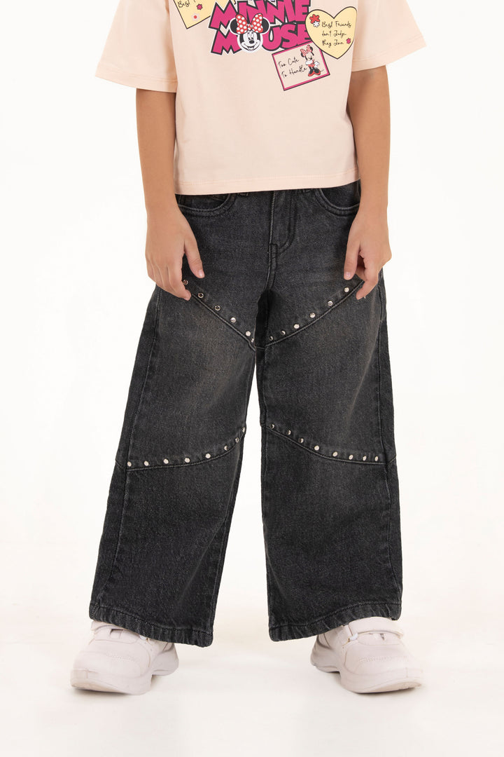 Studed Wide Leg Jeans
