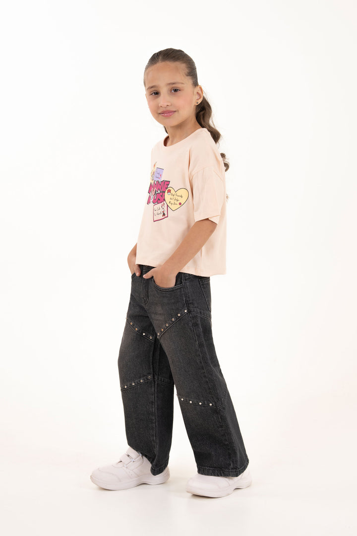 Studed Wide Leg Jeans