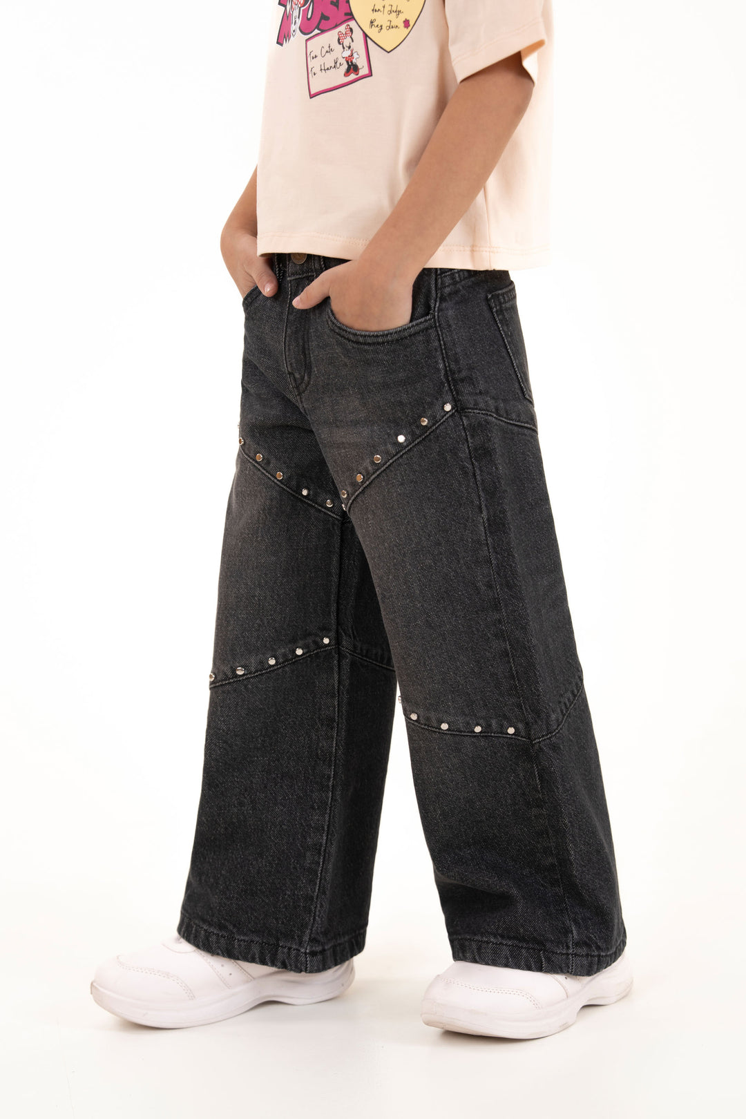 Studed Wide Leg Jeans