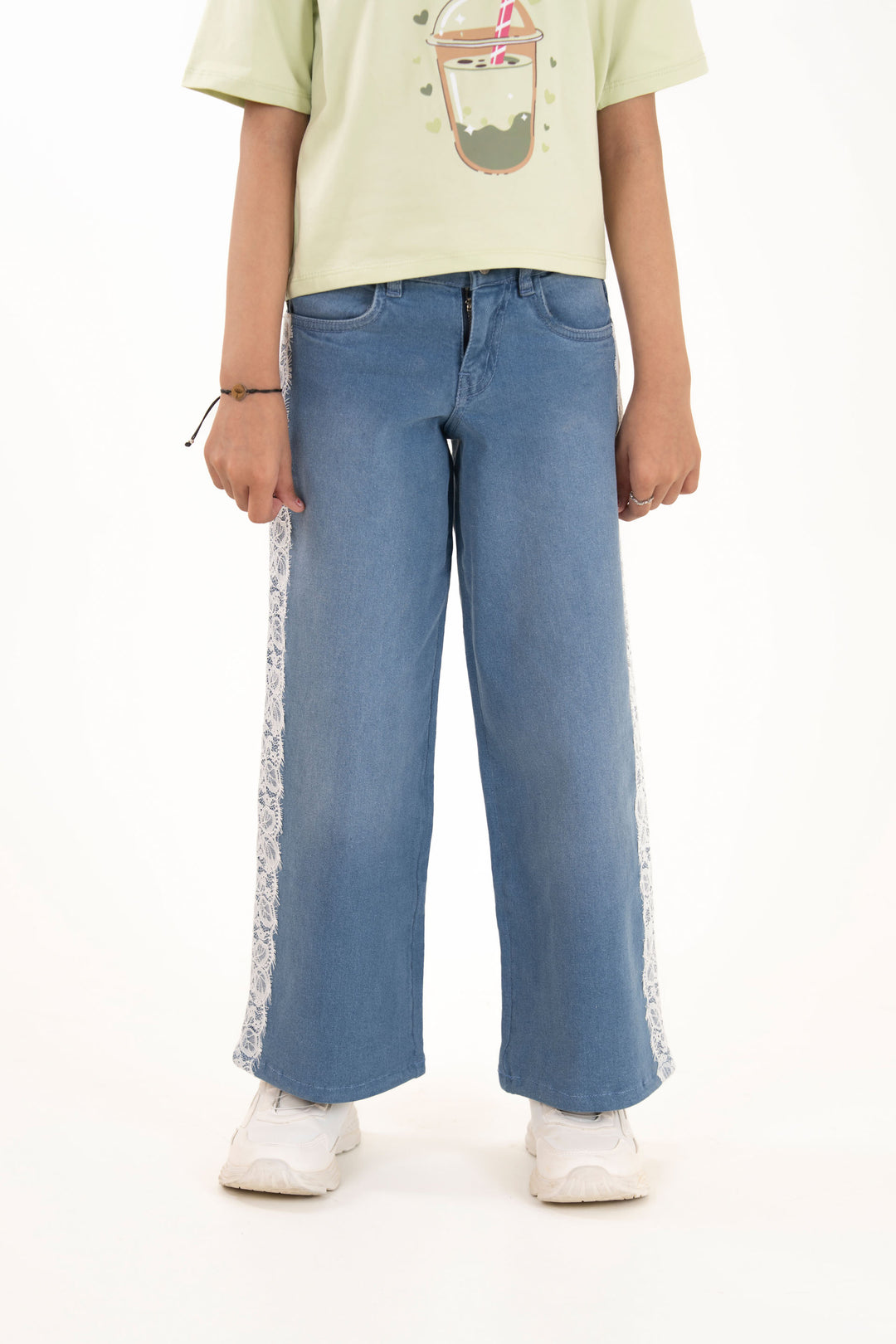 Laced Wide Leg Jeans