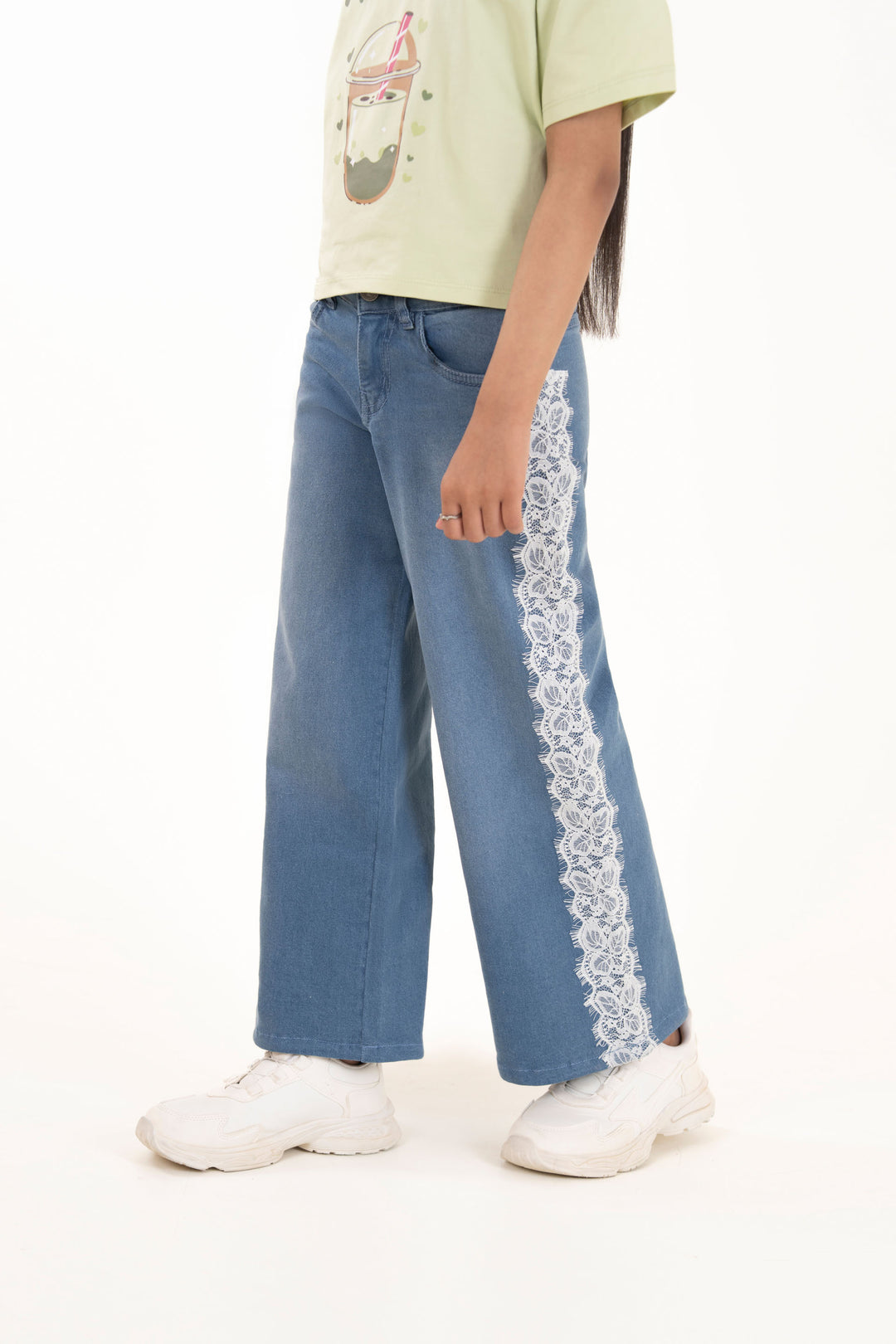 Laced Wide Leg Jeans