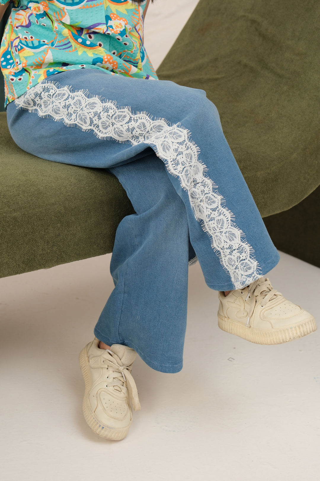 Laced Wide Leg Jeans