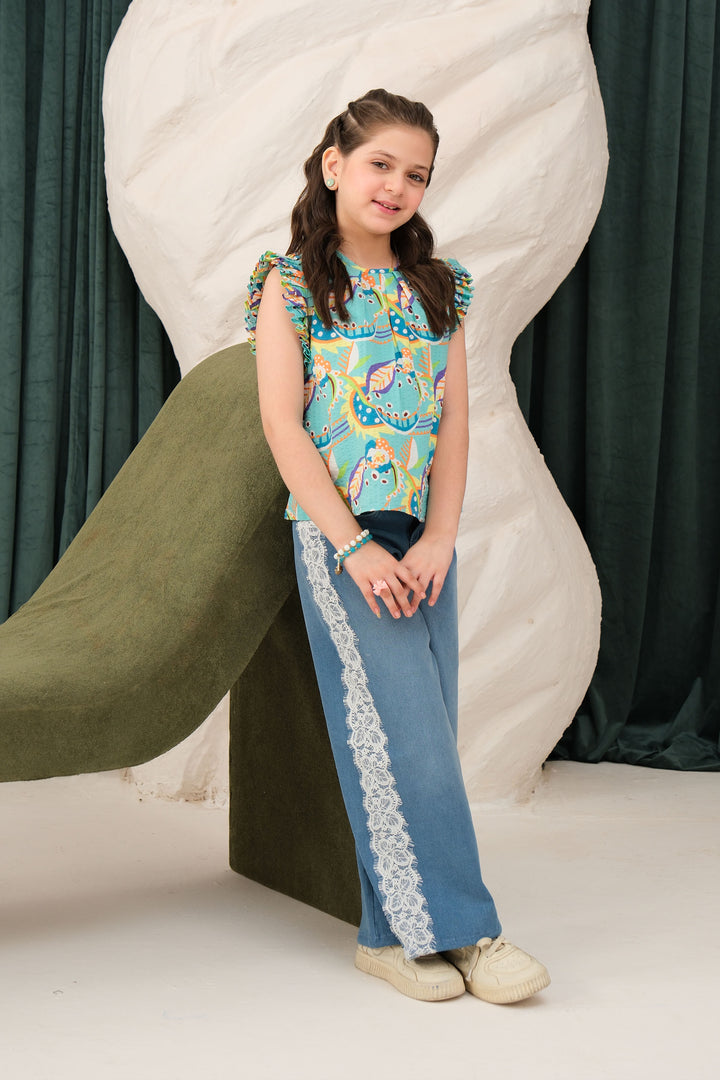 Laced Wide Leg Jeans