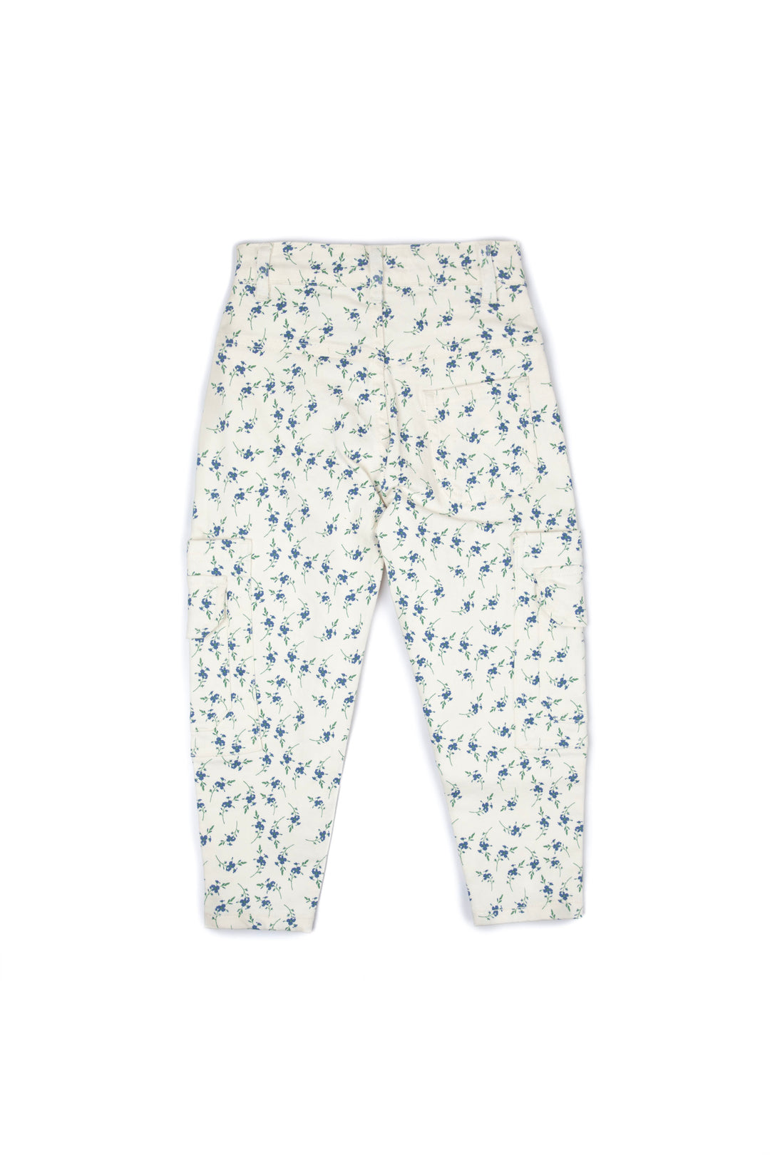 Floral Cargo Pants White