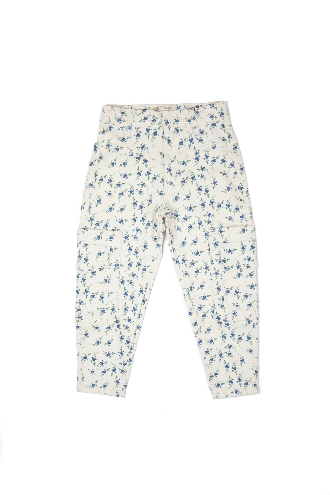 Floral Cargo Pants White