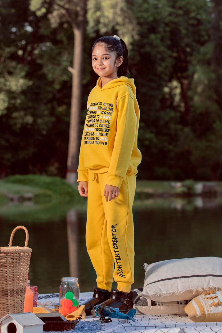 Slogan Track Pants Mustard