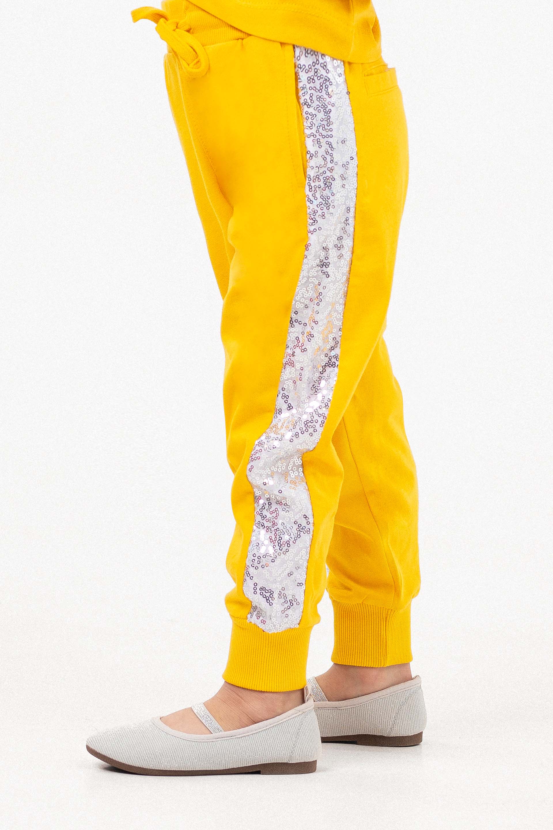 Sequined Pants Mustard