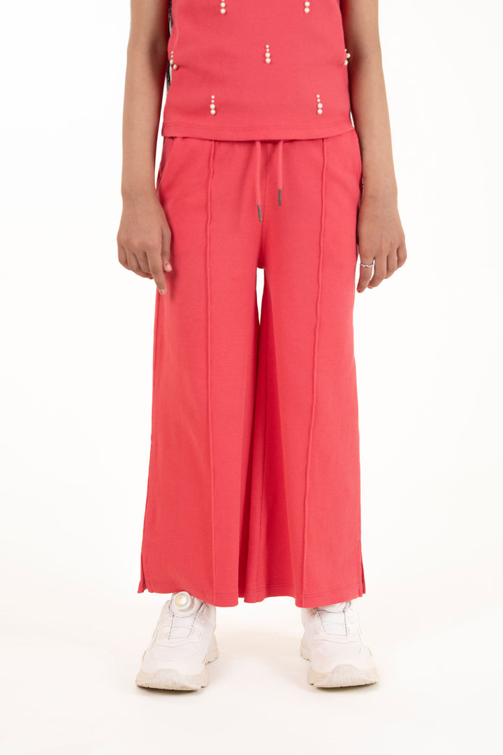 Wide Leg Rib Trousers