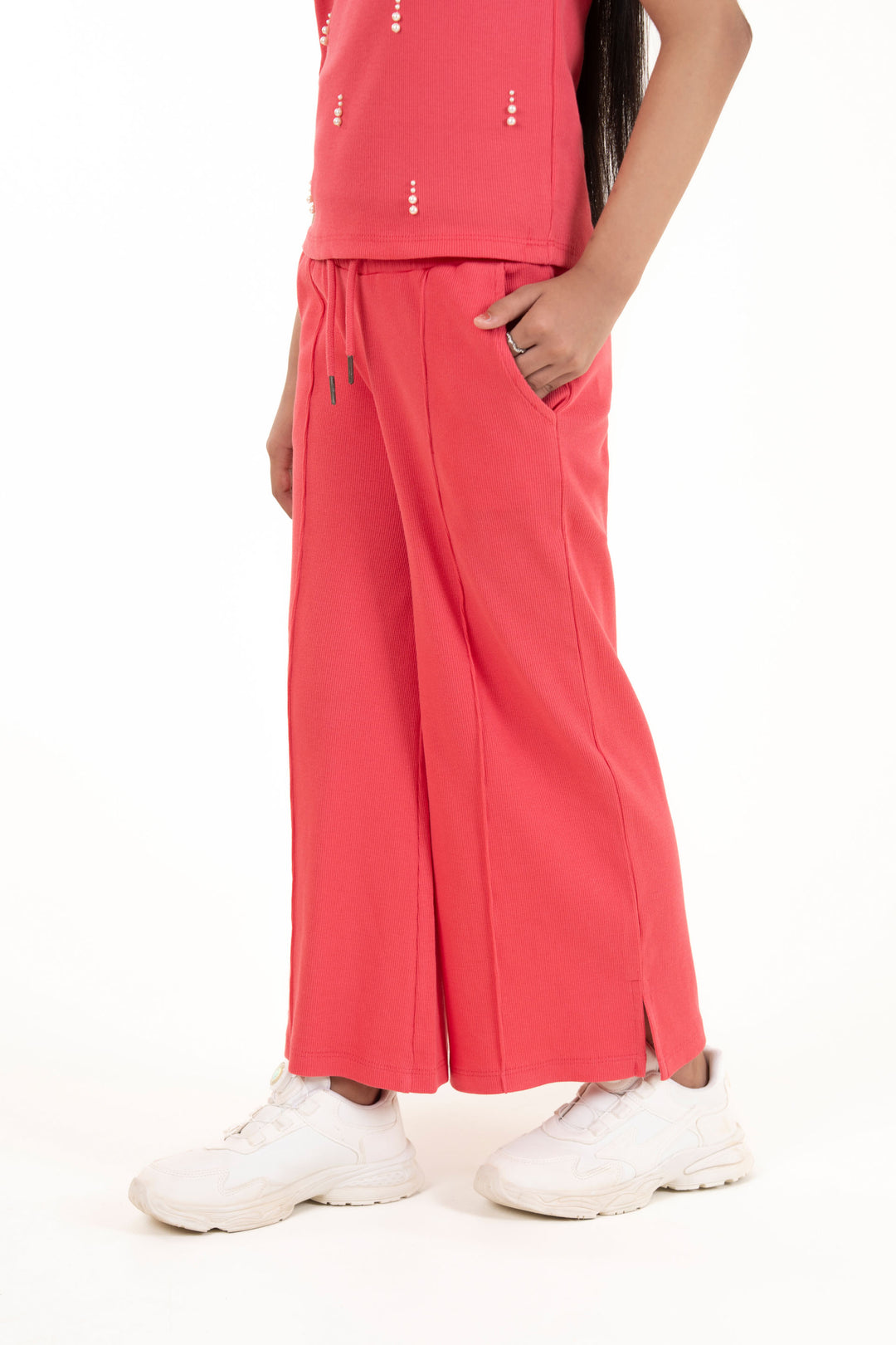 Wide Leg Rib Trousers