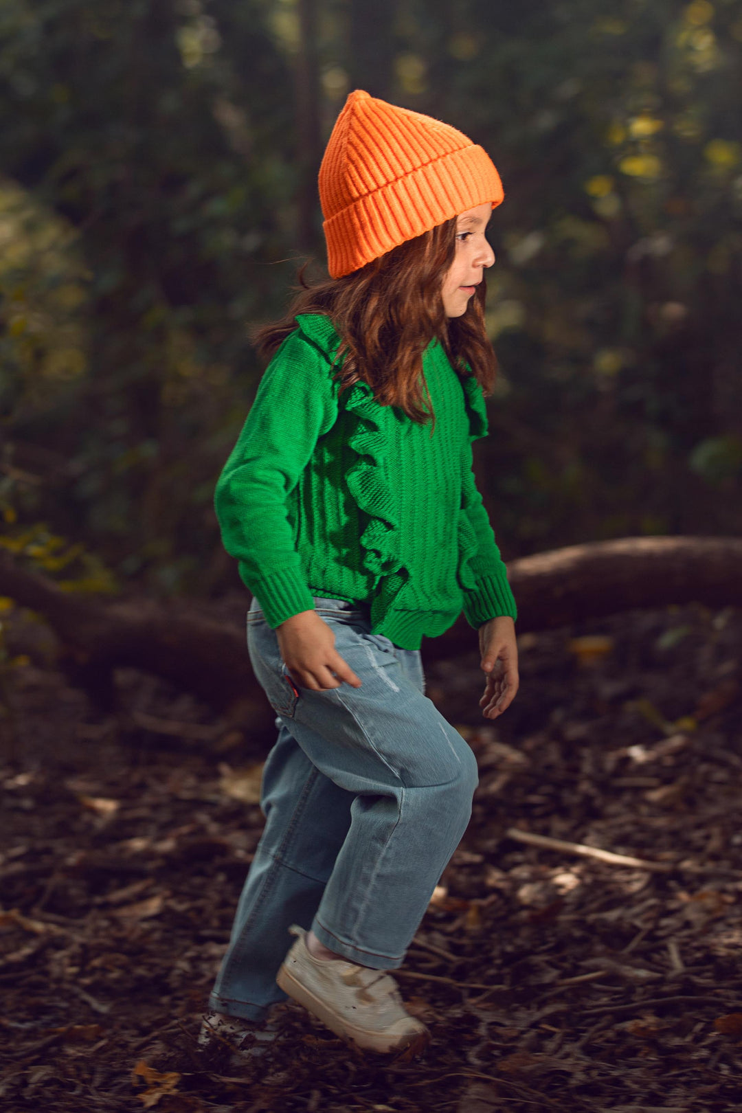 Ruffled Sweater Green