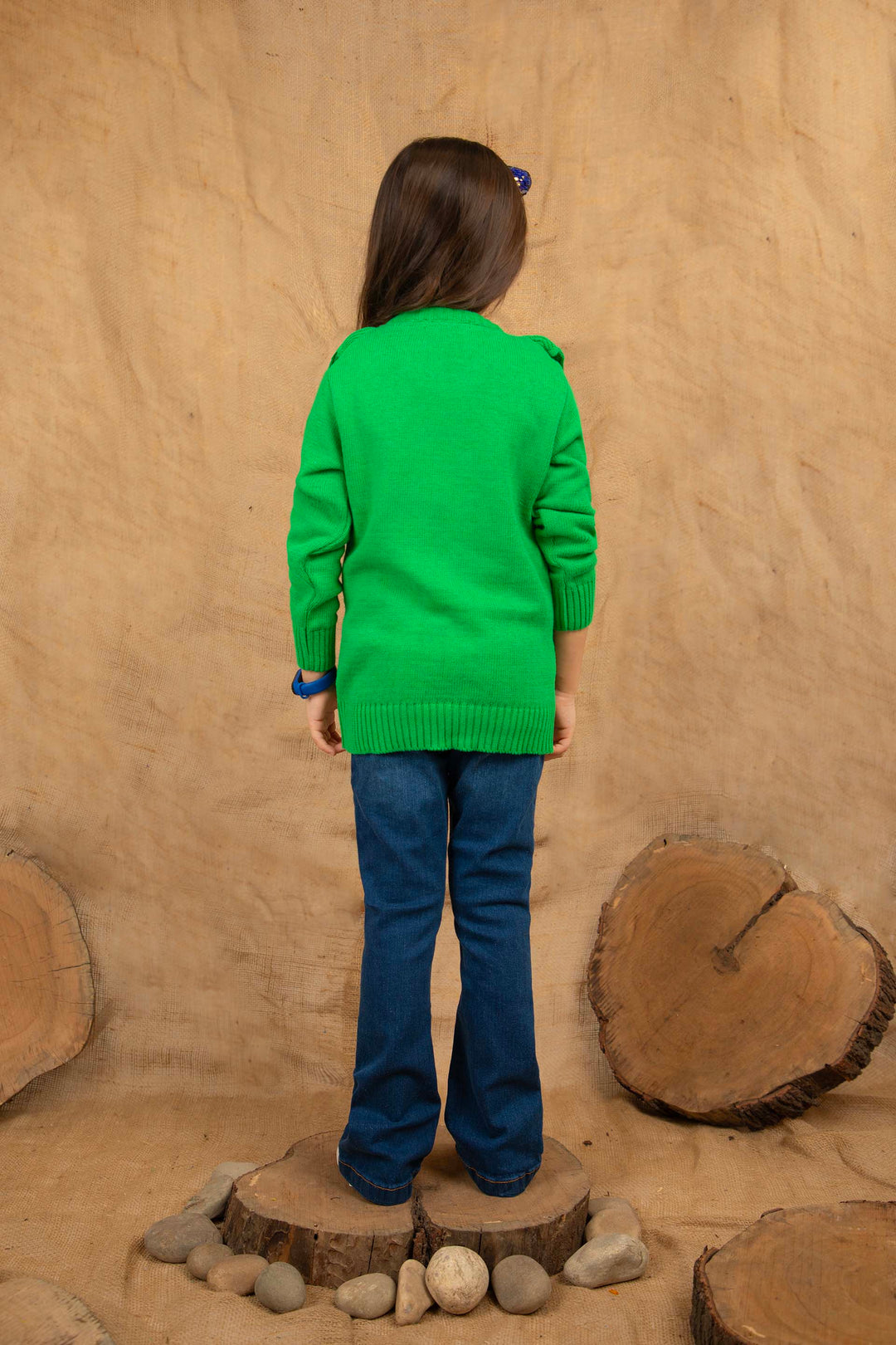 Ruffled Sweater Green