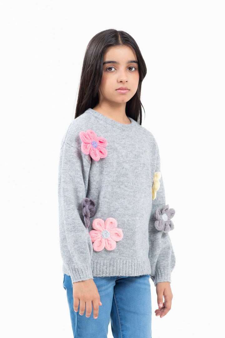 3-D Floral Sweater
