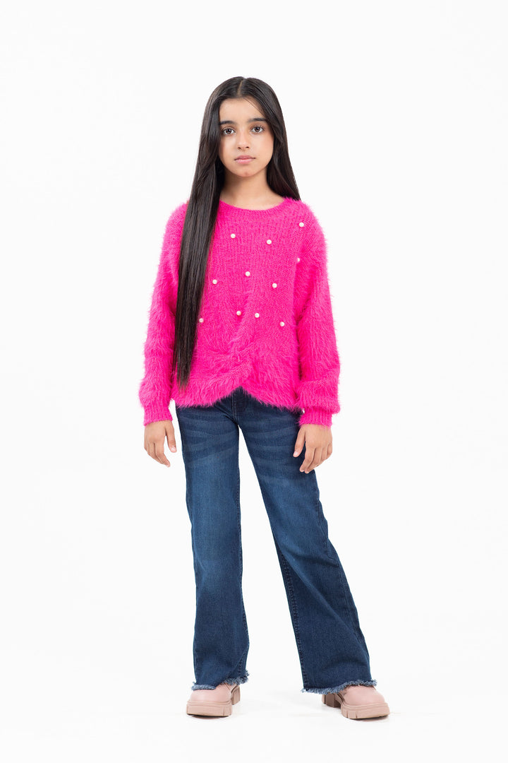 Cropped Embellished Sweater