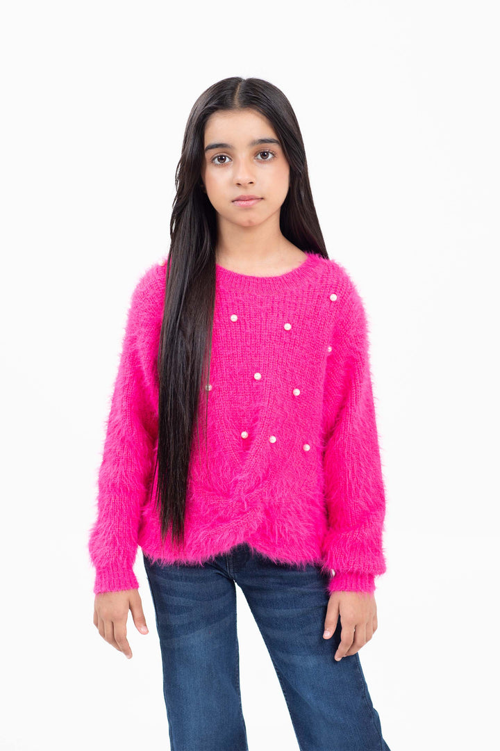 Cropped Embellished Sweater