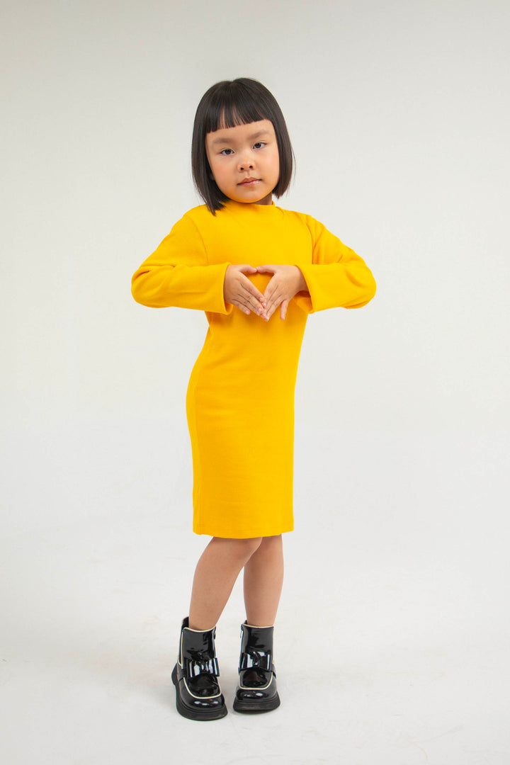 Rib Dress Mustard