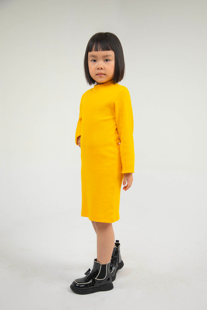 Rib Dress Mustard