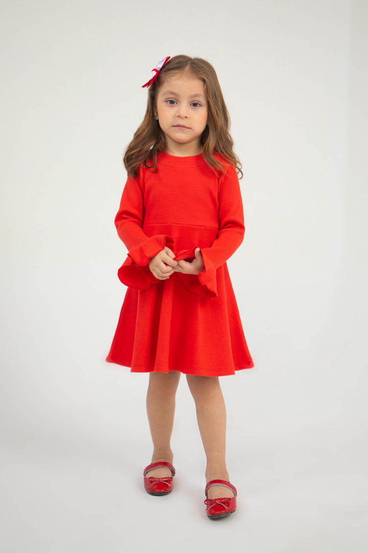 Rib Dress Red