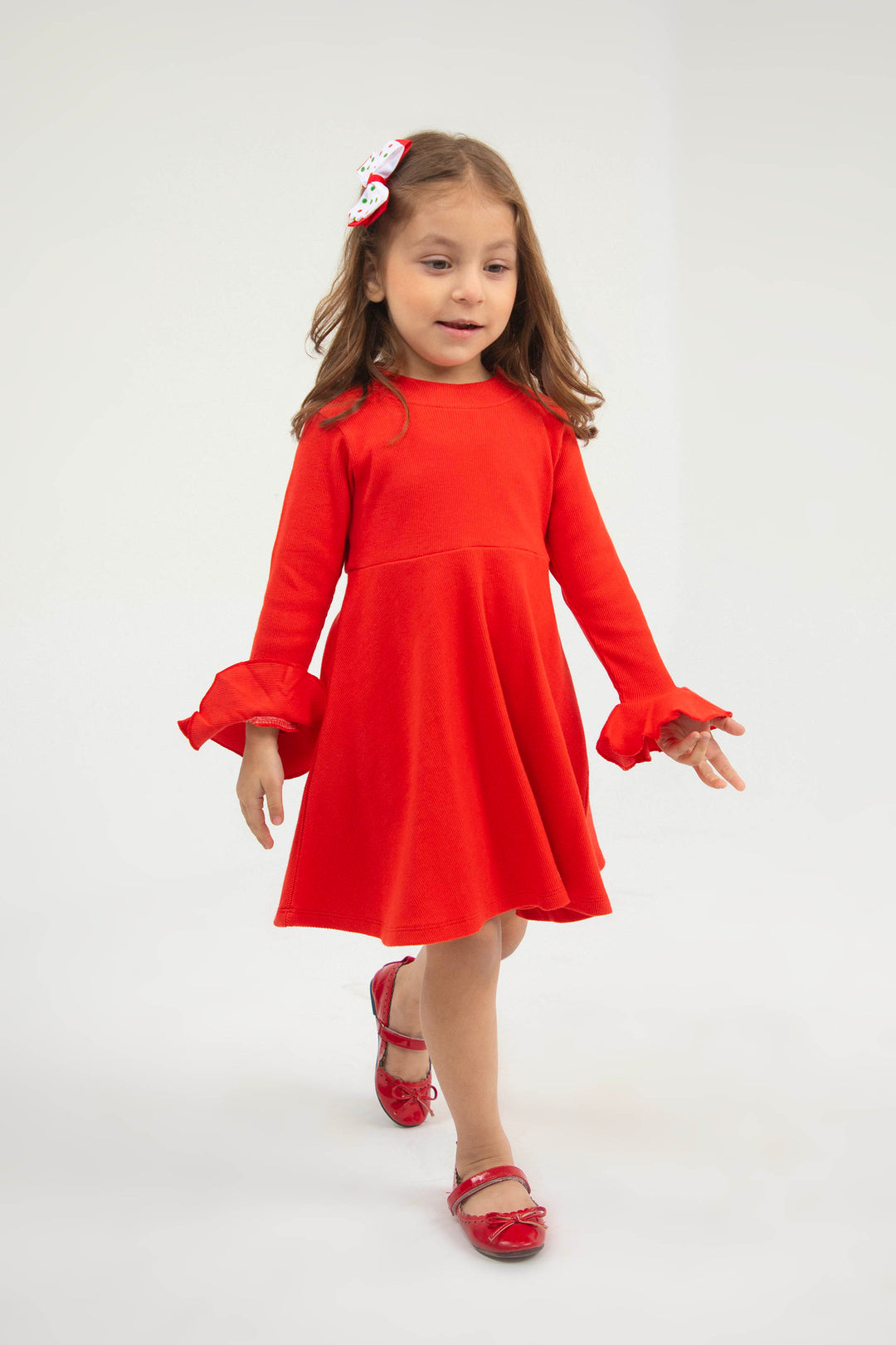 Rib Dress Red