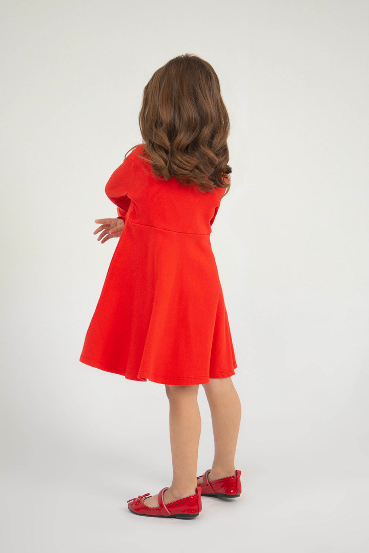 Rib Dress Red