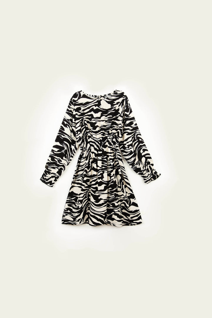 Zebra Dress Beige/Black