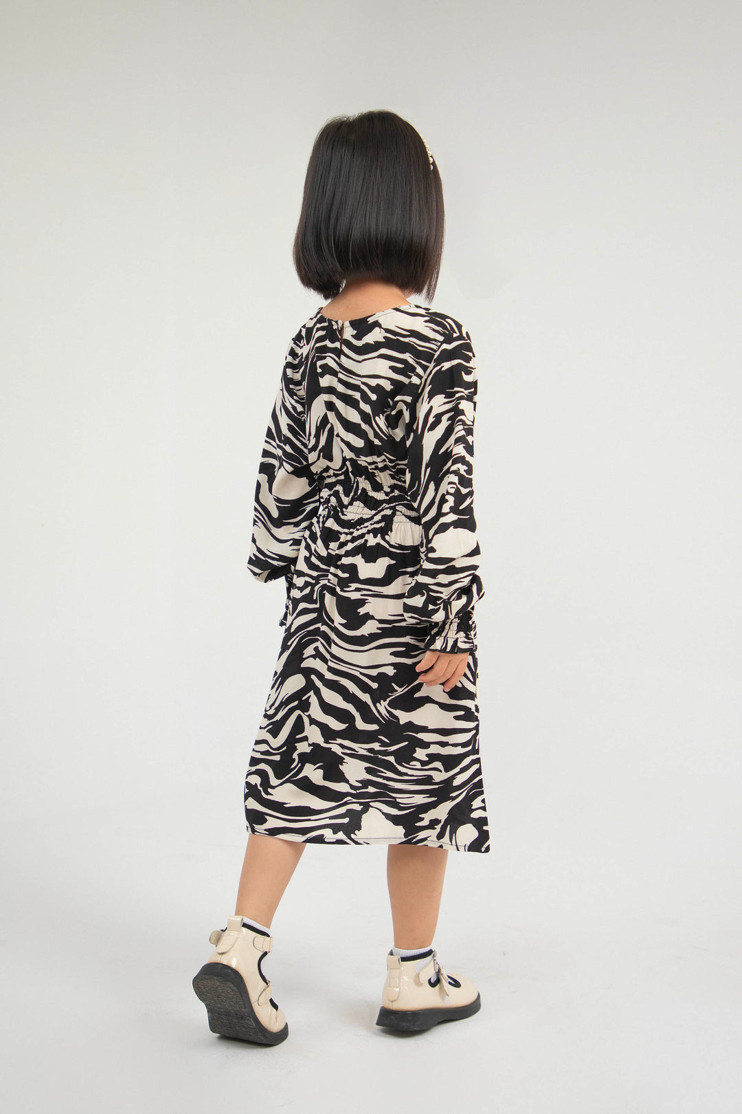 Zebra Dress Beige/Black