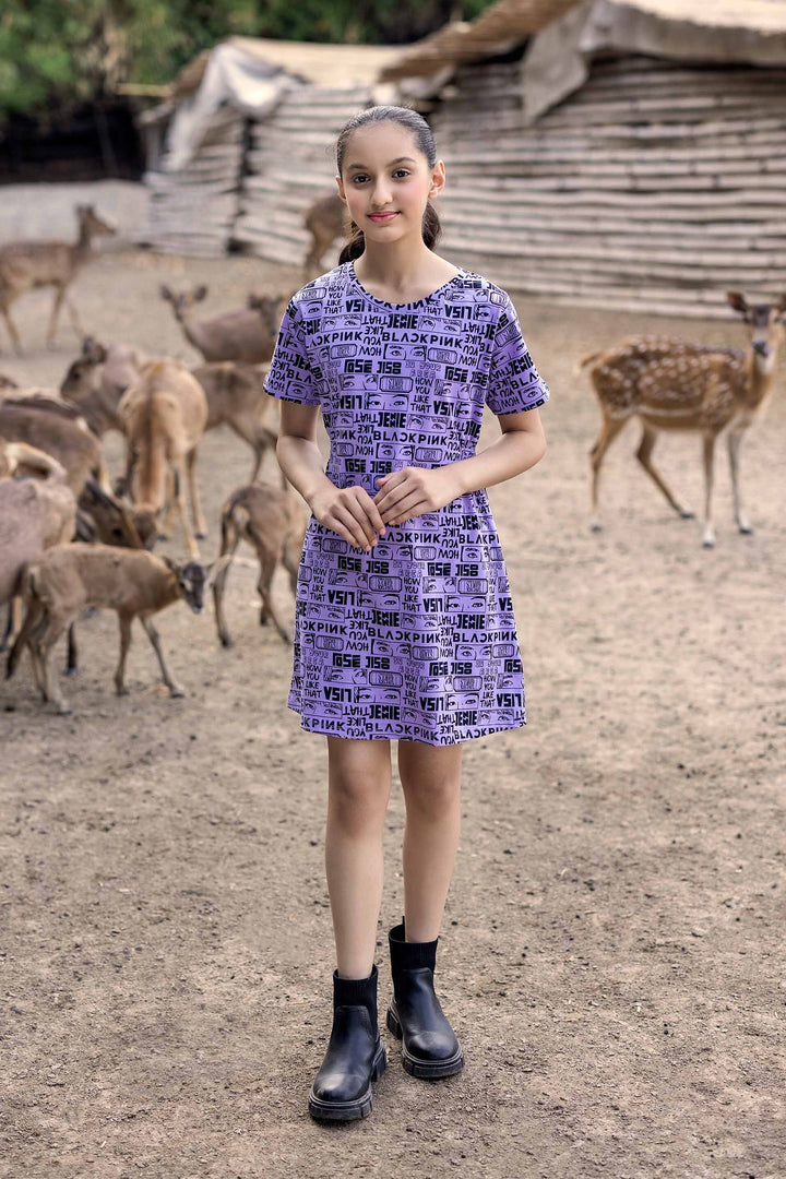 Printed Dress  Purple