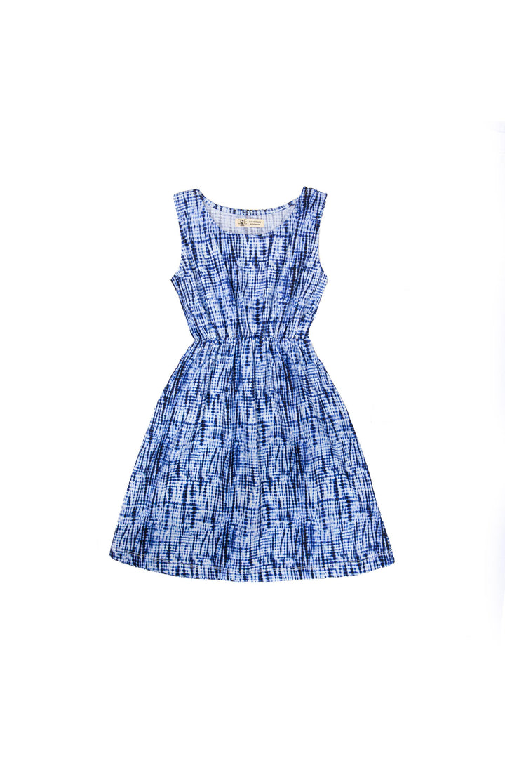 Tie Dye Dress Navy/White