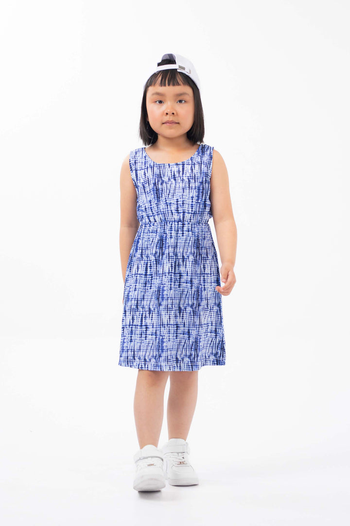 Tie Dye Dress Navy/White