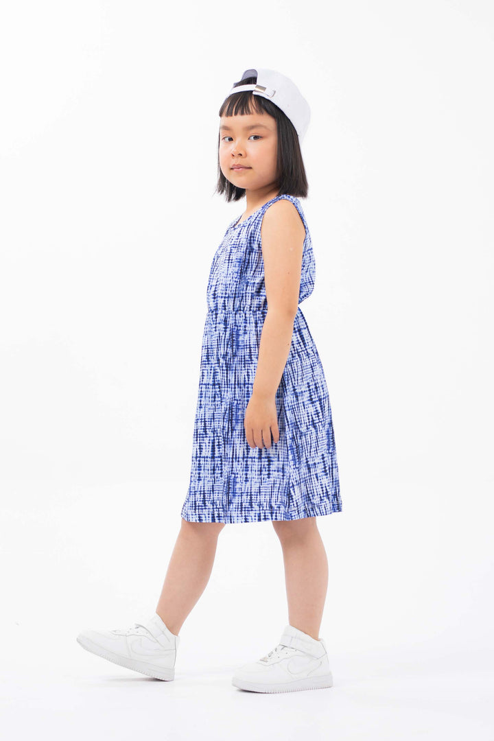 Tie Dye Dress Navy/White