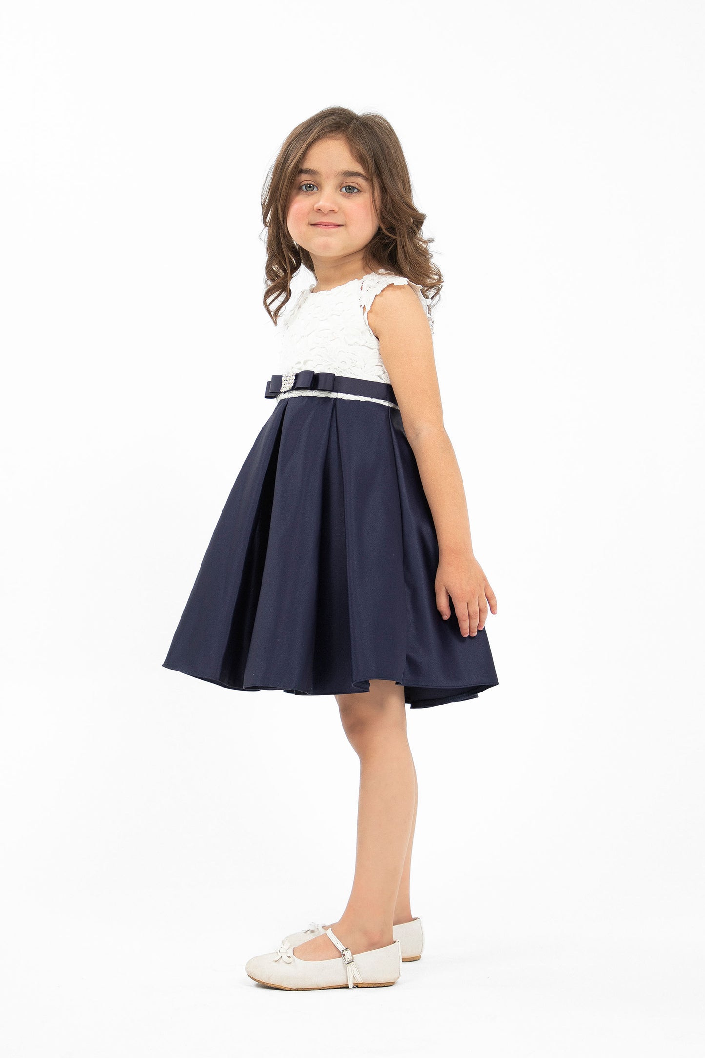 Contrasting Frock Navy/White