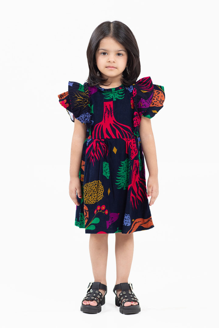 Printed Corduroy Frock