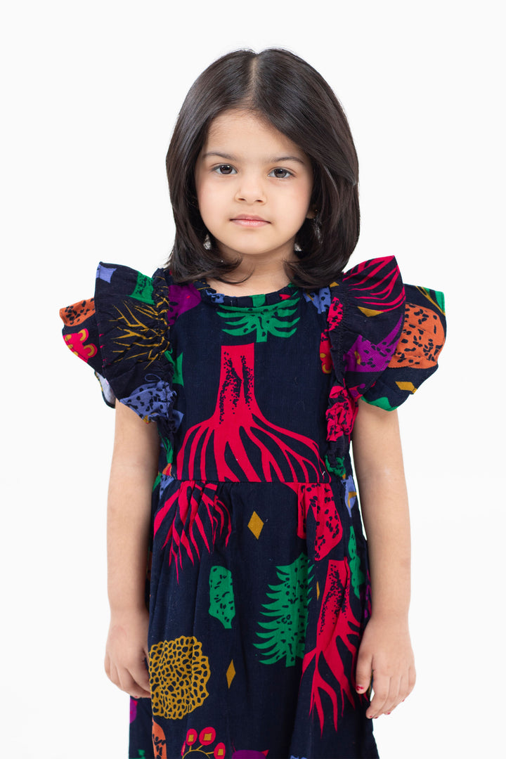Printed Corduroy Frock