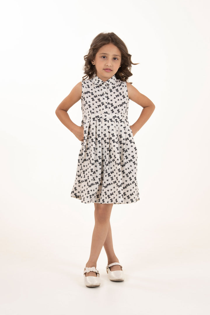 Printed Pleated Dress