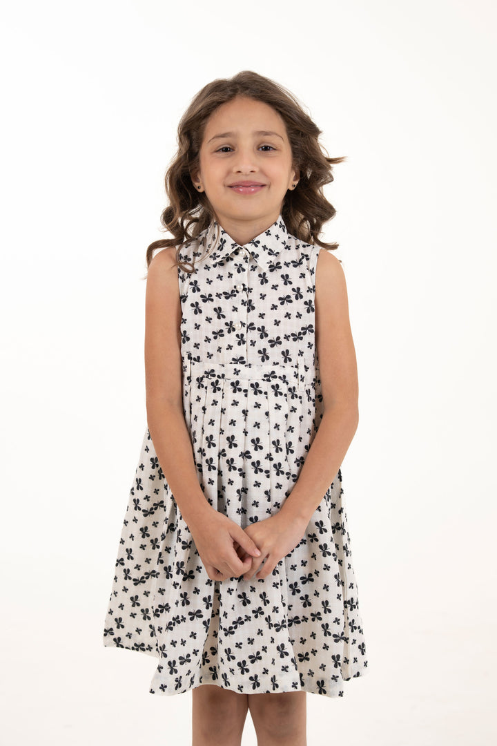 Printed Pleated Dress