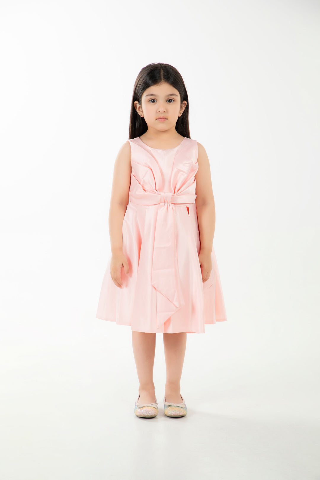 Pleated Satin Frock
