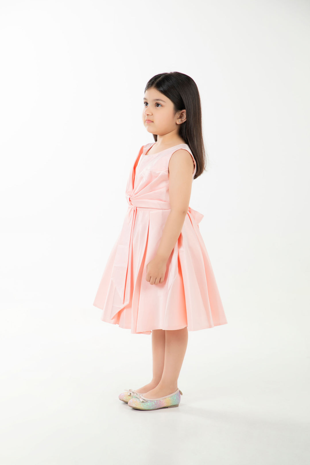 Pleated Satin Frock