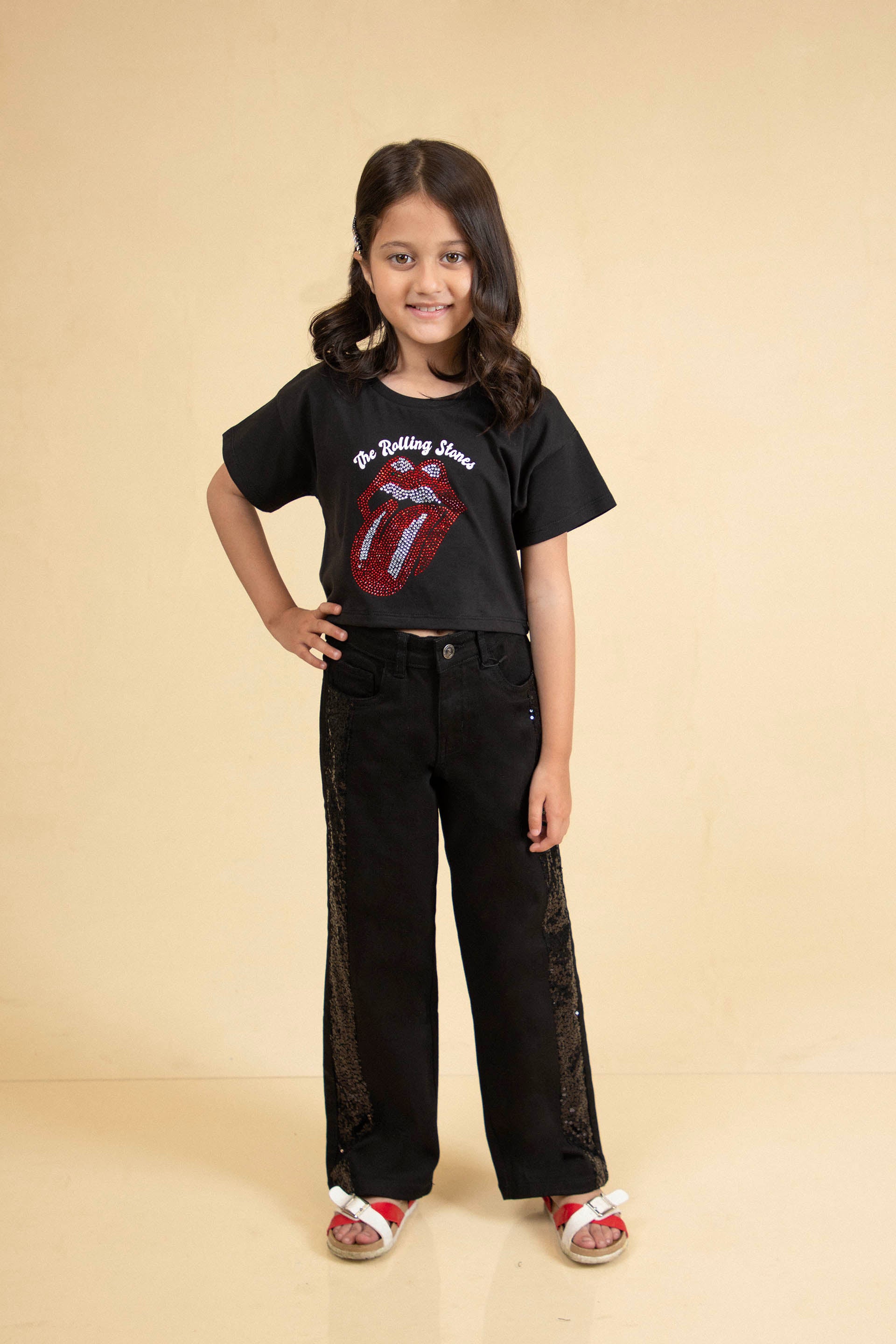 Embellished Top Black