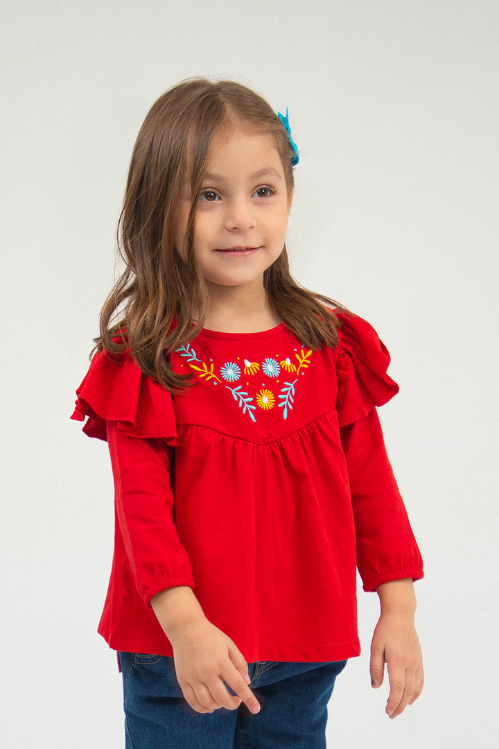 Ruffled Top Red