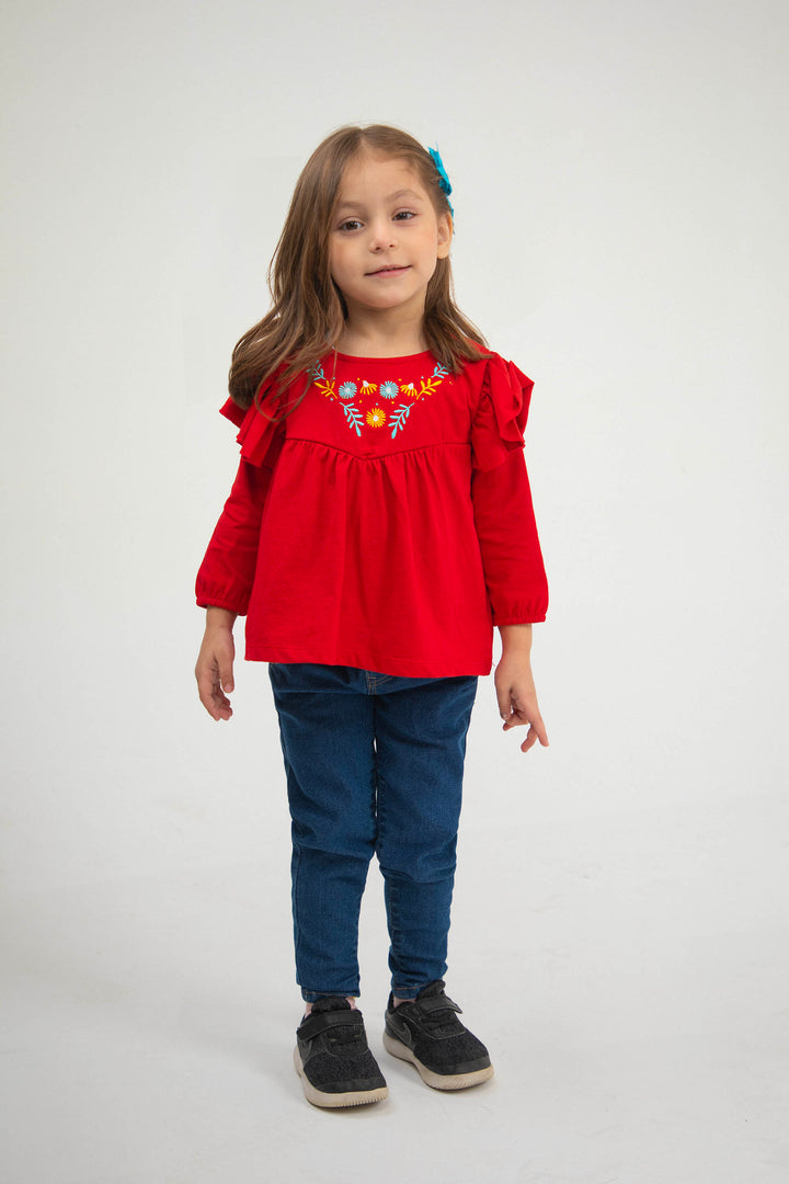 Ruffled Top Red