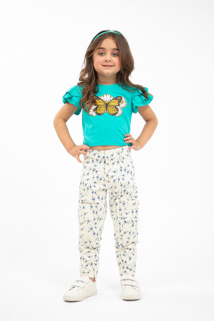 Ruffled Tee Aqua Splash