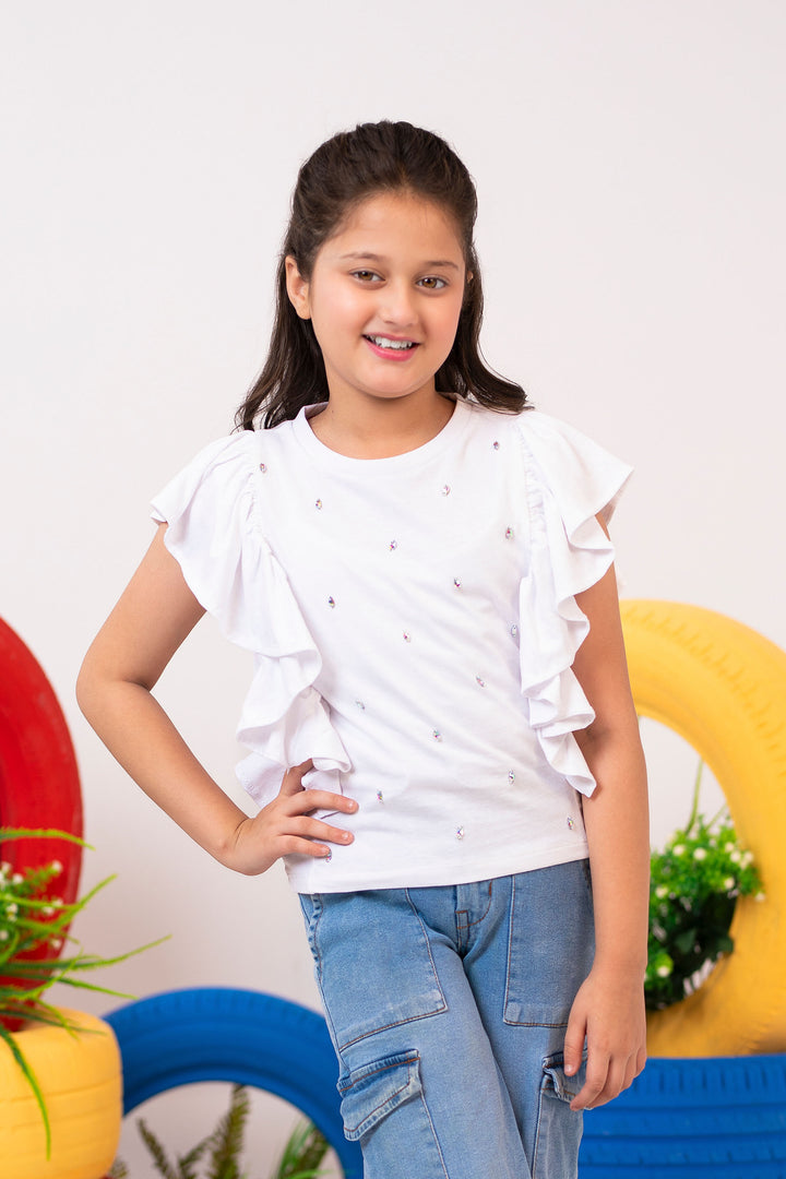 Ruffled Embellished Top