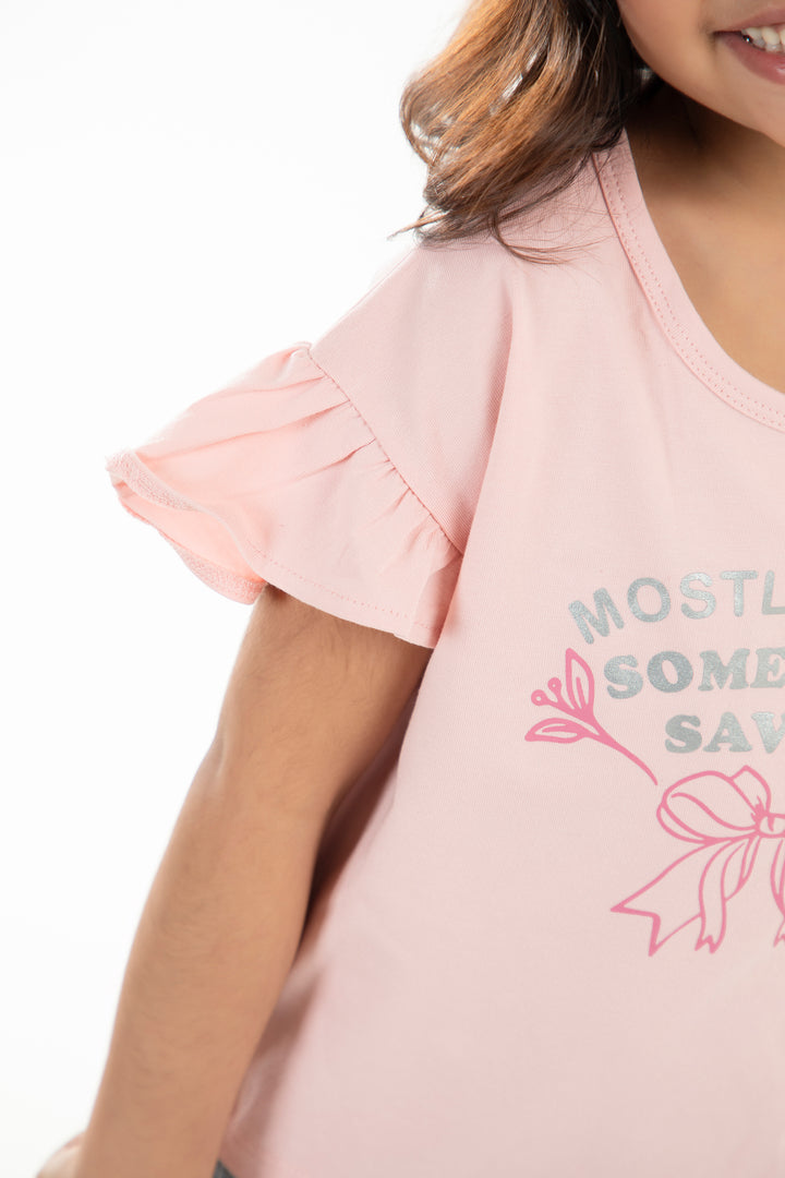 Ruffled Graphic Tee