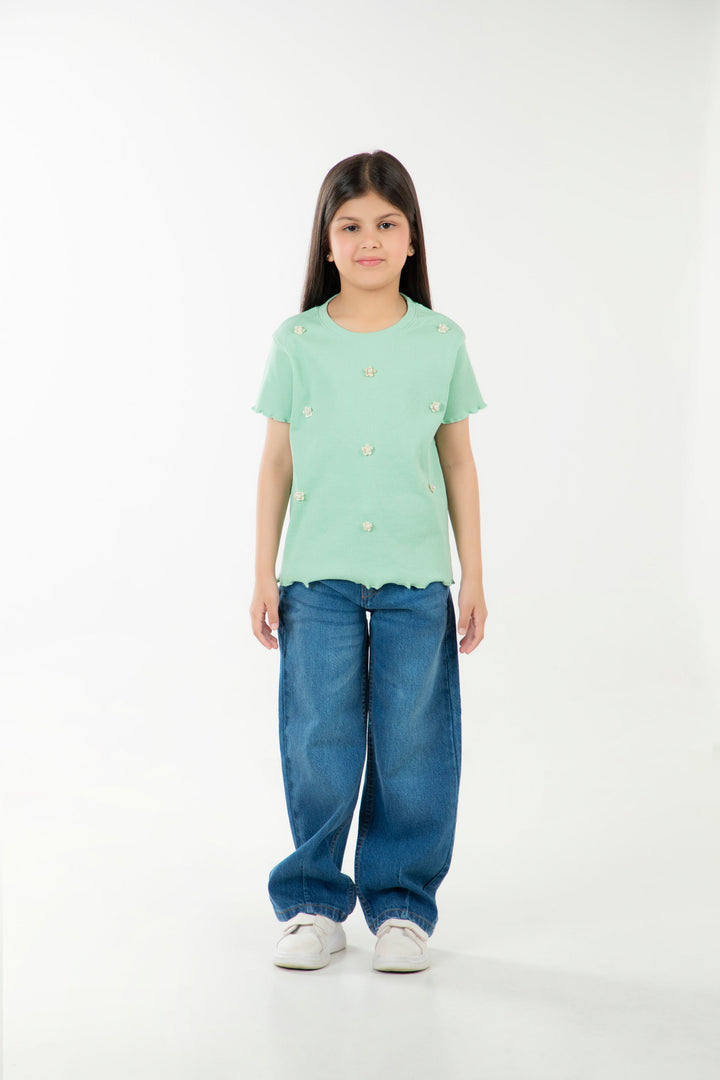 Rib Embellished Tee