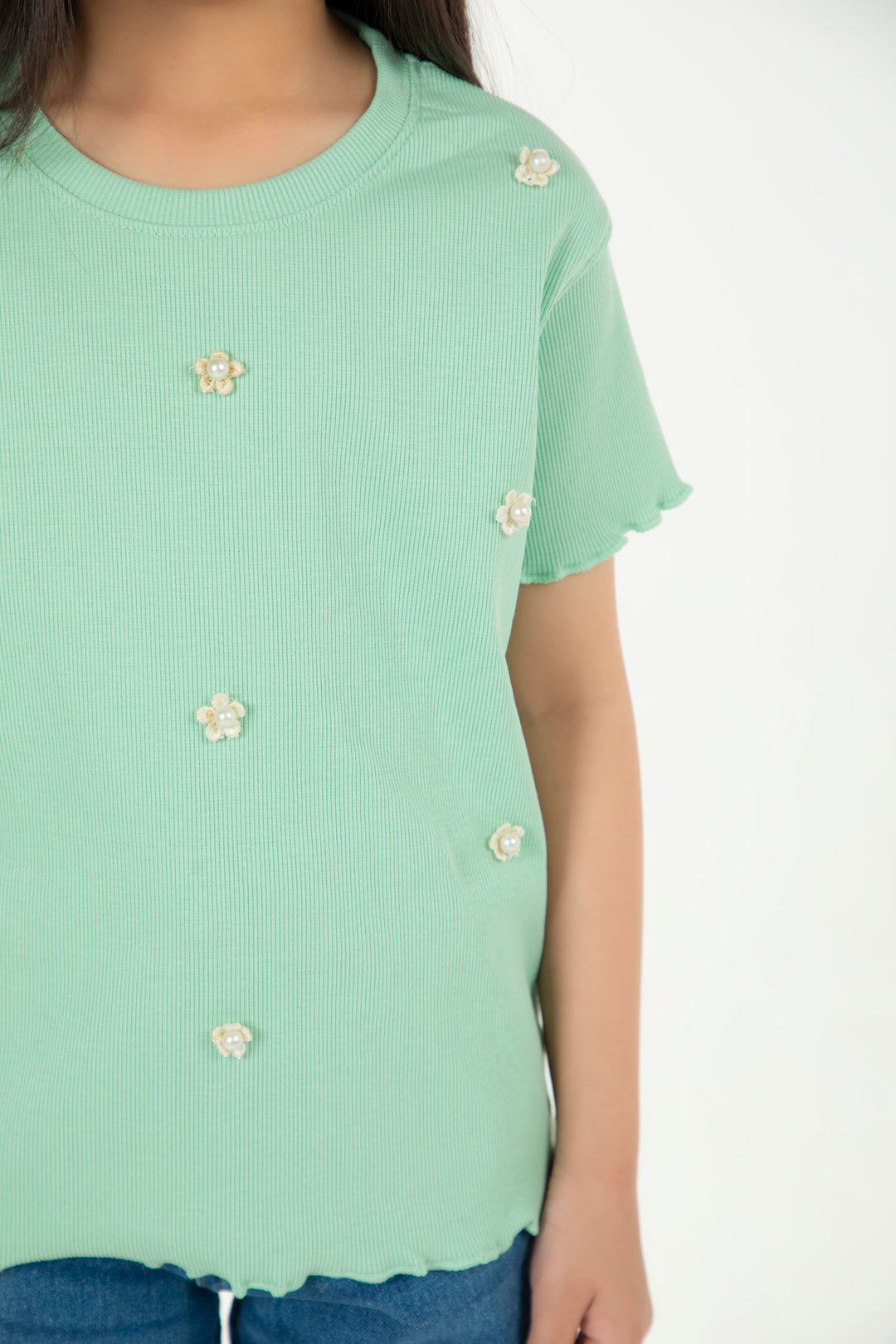 Rib Embellished Tee