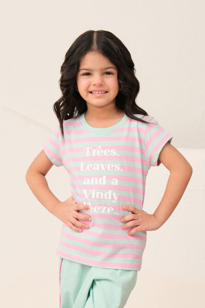 Striped Slogan Tee