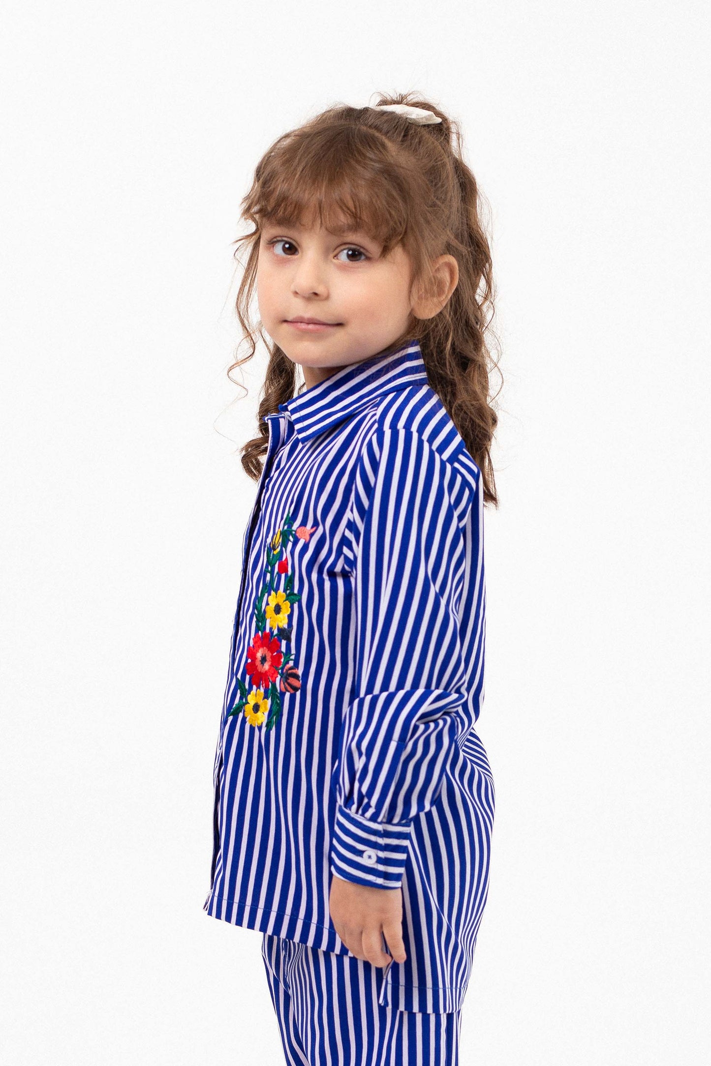 Embroidered Shirt White/Blue