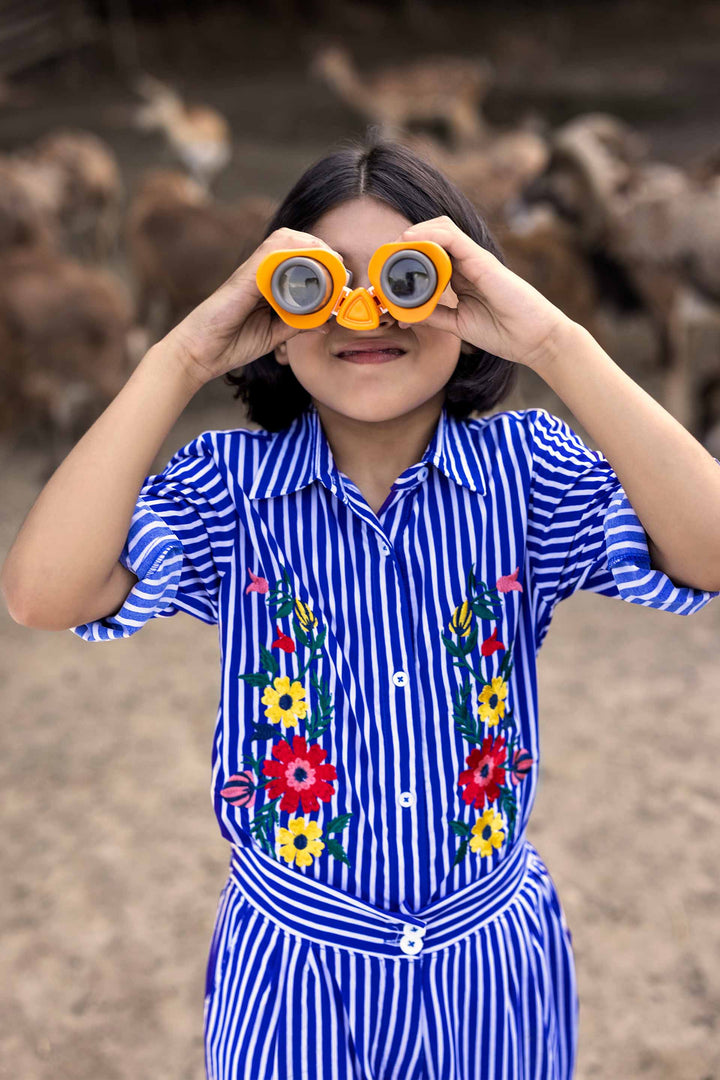 Embroidered Shirt White/Blue